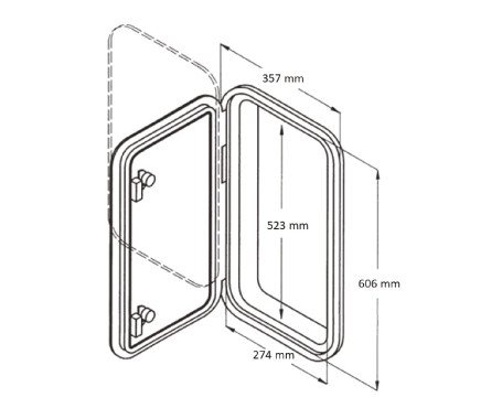 CANSB - Rectangular Hatch - 180 Degree Opening